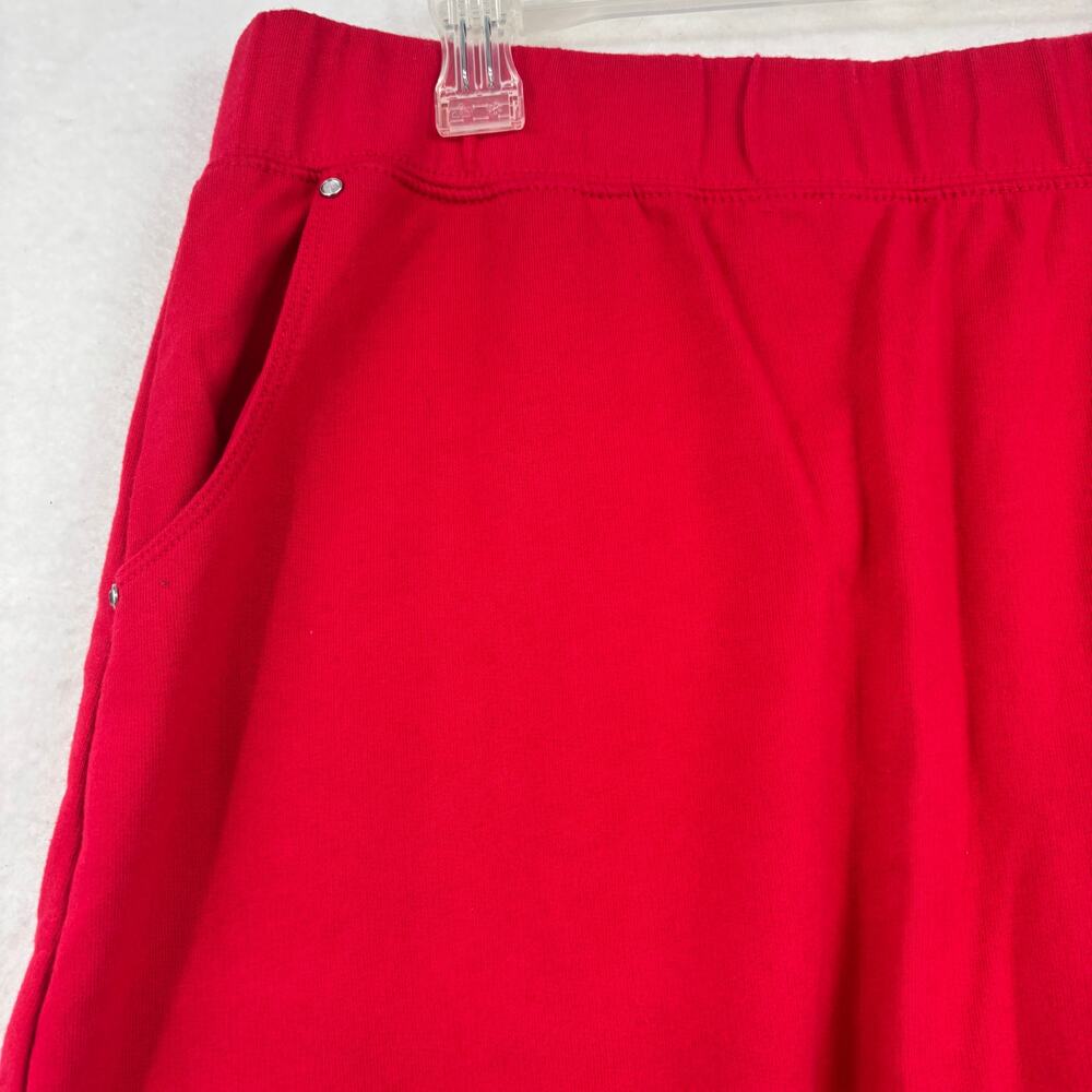 Quacker Factory Pull On Skort Size L Red French T… - image 3